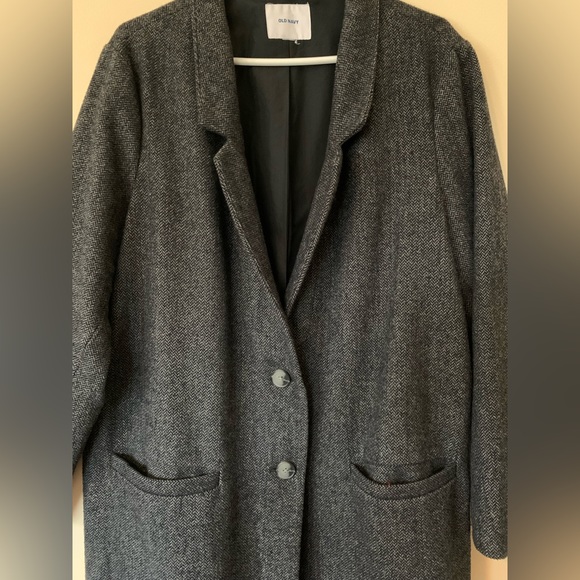 Old Navy, grey, size XL, long Pea coat, synthetic fabric blend, winter, office - Picture 5 of 6